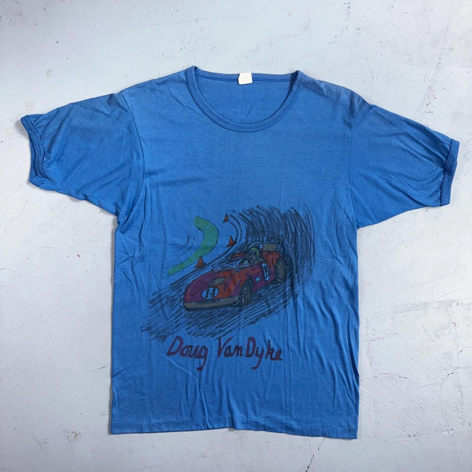 

Hand Drawn 70s Class D Racing 14 VTG T Shirt 1970s Rare One Of A Kind Nascar 3XL