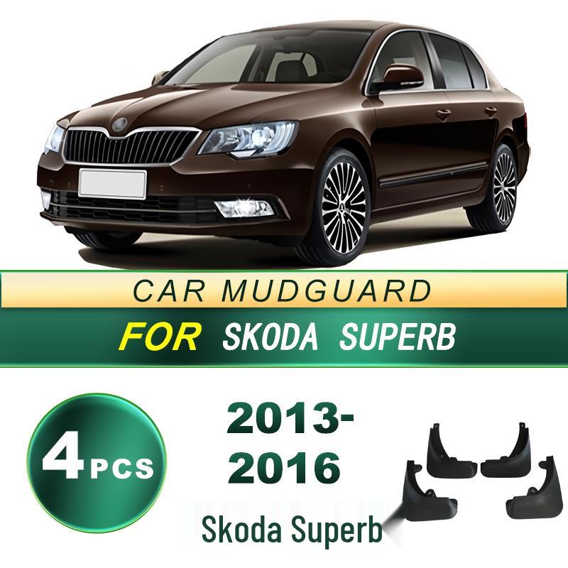 Skoda Superb 2013-2016 Мягкие резиновые брызговики - Легкая установка, сверление не требуется