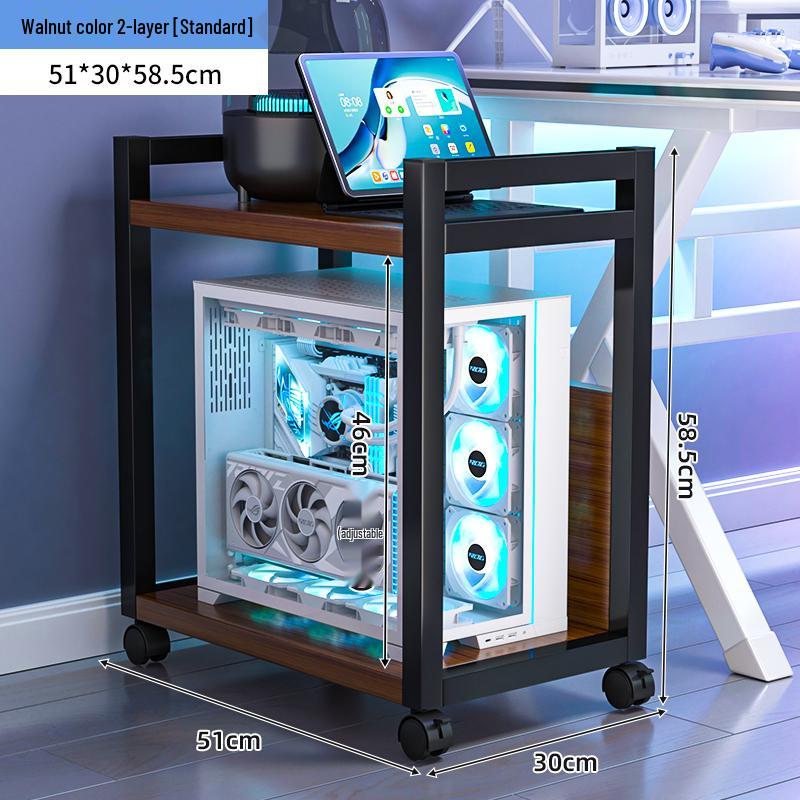 E-sports Room Computer Bracket: Movable Desktop Case Stand & Floor-standing Storage