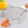 8 Inch Outdoor Grill Set with Skewers Square Air Fryer Grill Steamer Stainless Steel Barbecue Bracket BBQ Air Fryer Accessories