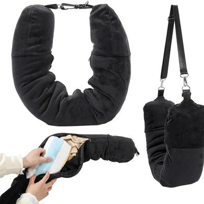 Multifunctional U-shaped Pillowcase Storage Bag, Travel-sized Stuffed Clothing Pillowcase