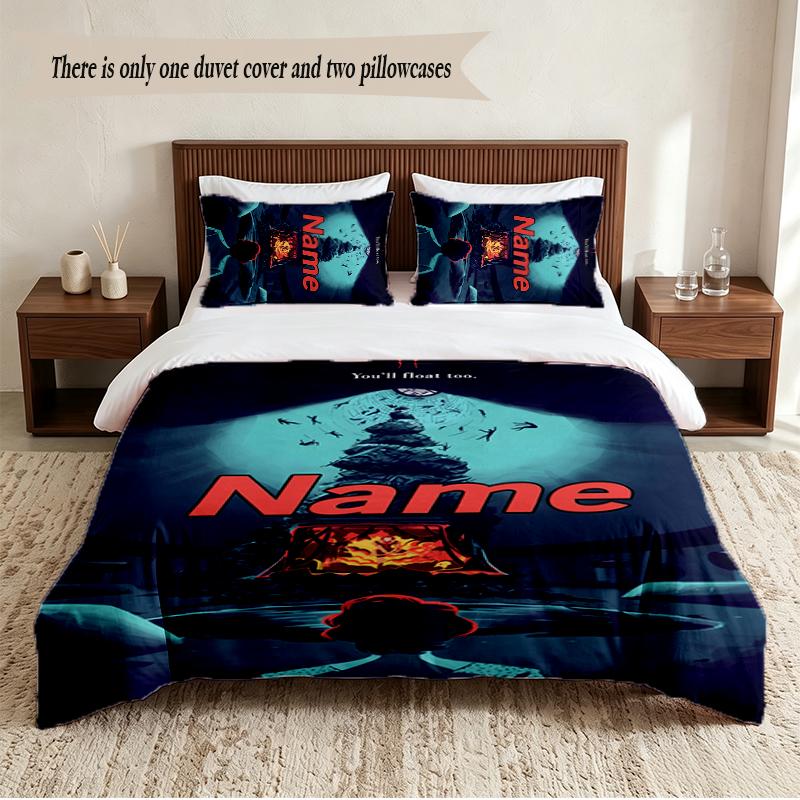 it Personalized Custom Name 3‑Piece Bedding Set Soft Duvet Cover Set For Bedroom Home Decor