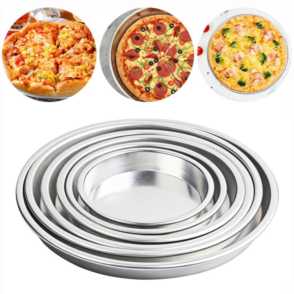 New Round Baking Tray Non-stick Even Heating Pizza Baking Pan Aluminum Alloy Bread Cake Tray