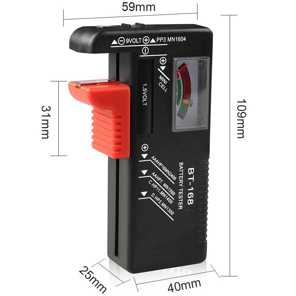 BT-168D Portable Digital Battery Tester Black Digital Battery Power Measuring Instrument The Function Battery Tester