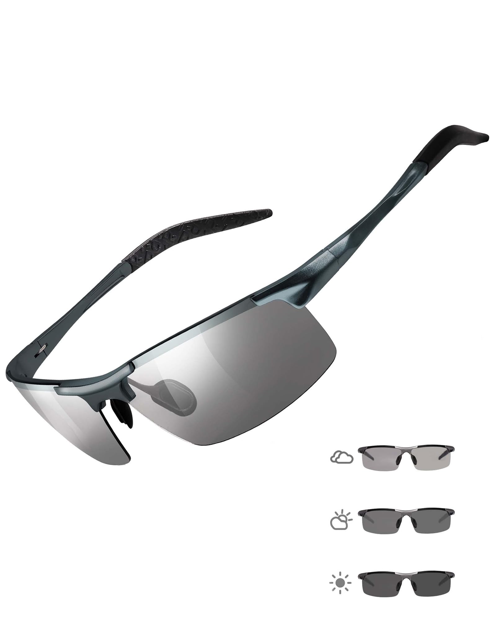 

Солнцезащитные очки SKYFUN фотохромные поляризационные UV400 удобные идеальные для вождения и рыбалки мужские - защита, ношение, ультралегкие,