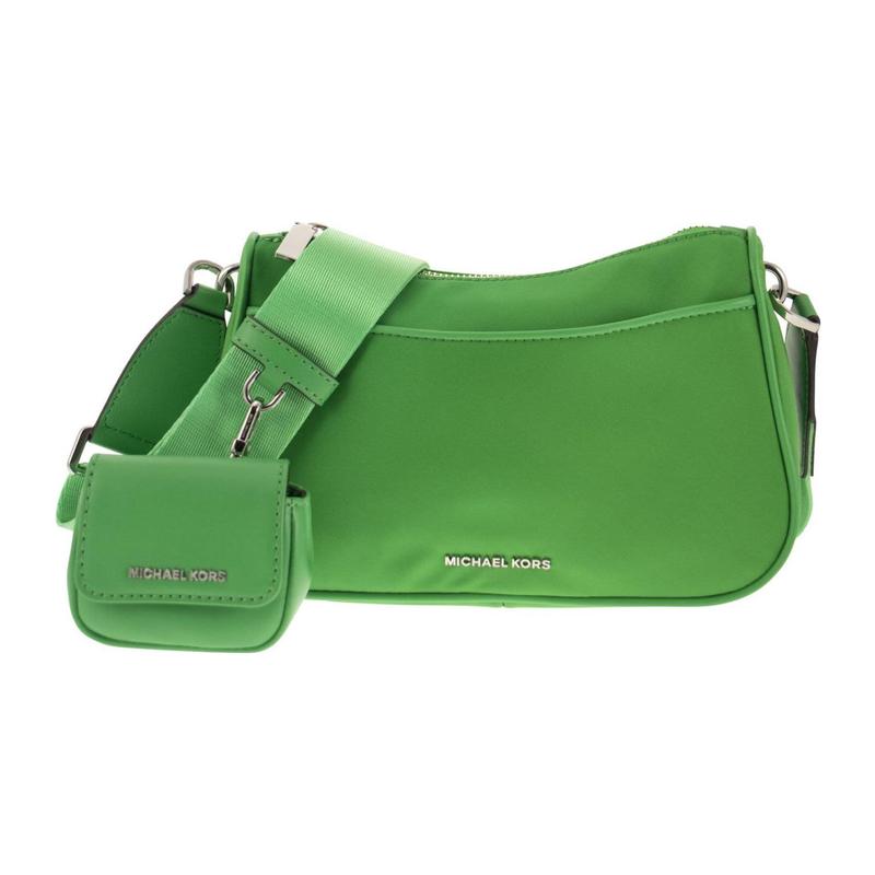 MICHAEL KORS Jet Set 21 solid color simple zipper closure nylon crossbody shoulder bag women's green