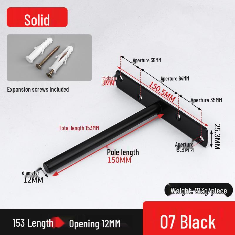 Invisible T-Shaped Shelf Brackets for Concealed Wall-Mounted Bookshelf Support
