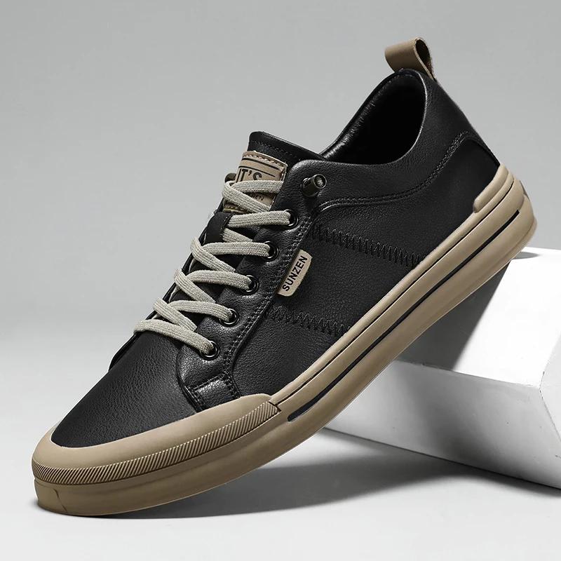 Men's Casual Shoes Luxury Handmade Leather Office Business Shoes for Men Sneakers Comfort Classic White Shoes Man Sports