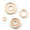 50Pcs Wooden Beads Pendant Connectors Circles Rings Beads Natural Wood Ornament