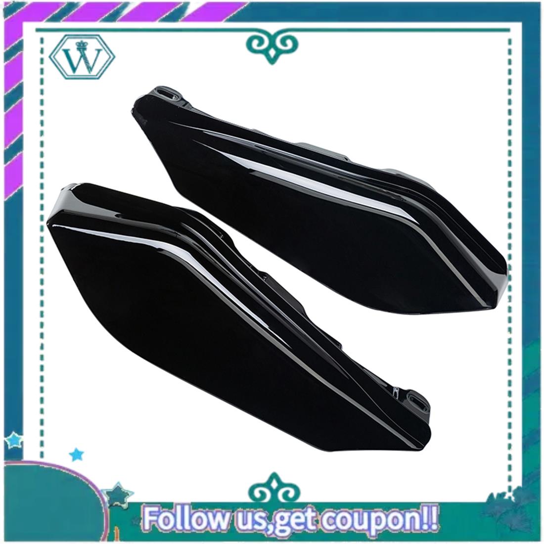 AA92-Motorcycle Gloss Black Mid-Frame Air Deflector Heat Shield For  Touring Electra Glide Street Road Glide 2009-2016 Bright Black