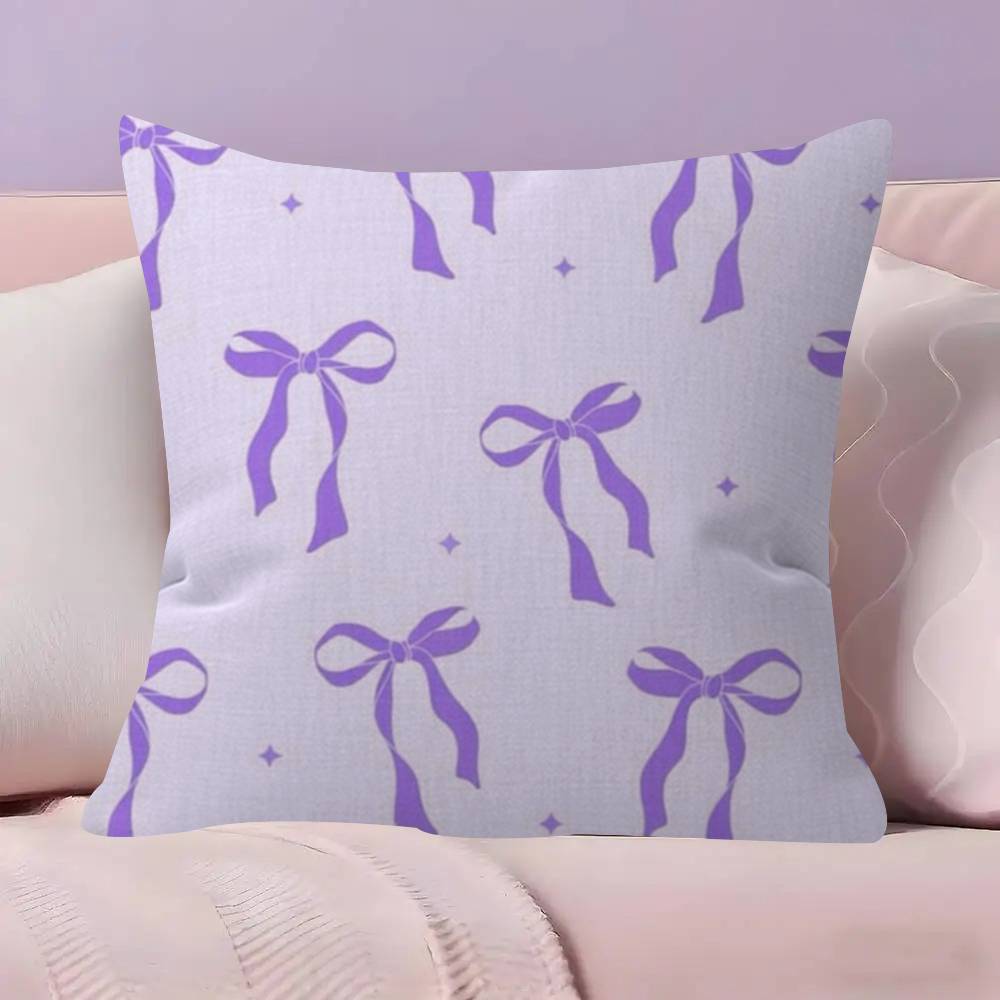 BEAUTY Purple Bow  Personalized Pillow Dust Cover Bedroom Kids Party Decoration Pillowcase Birthday Children Gift