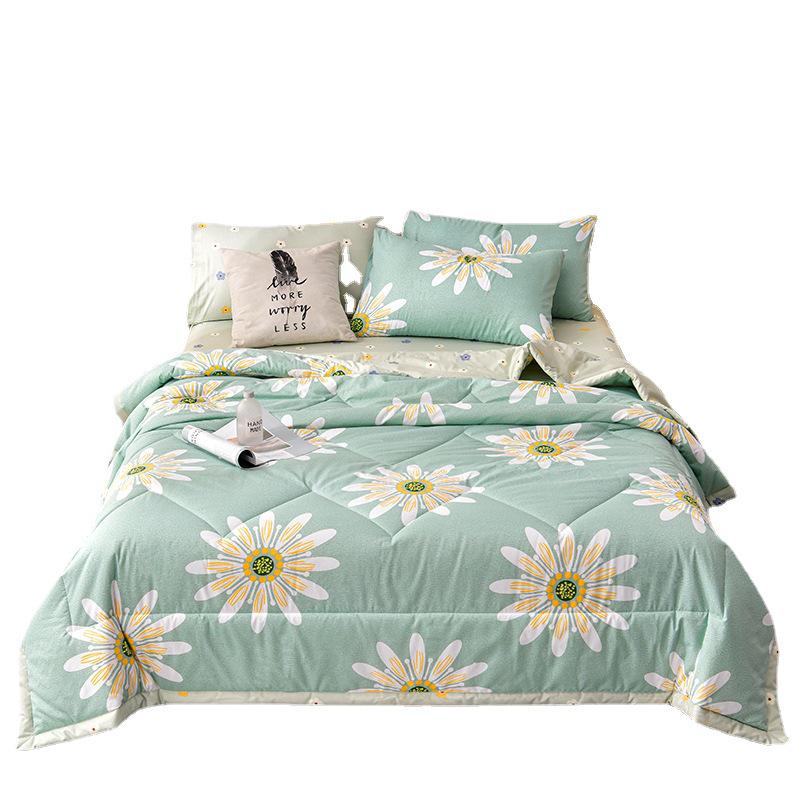 Baumwolle Luxus Gewaschene Sommerdecke - Minimalistisches Eis-Muster, Leicht, Kühl & Maschinenwaschbar.