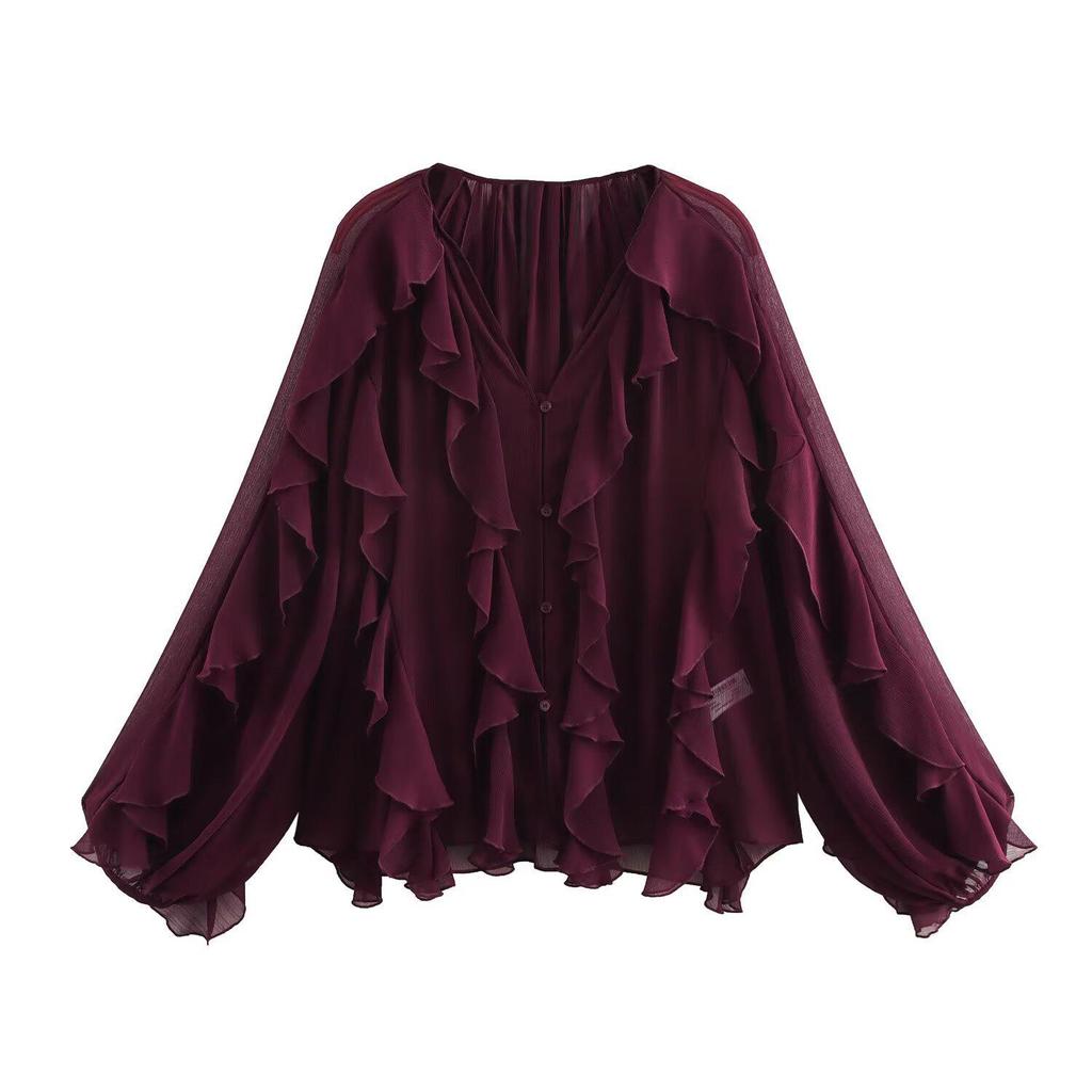 Women's Spring/Summer Elegant V-Neck Long Sleeve Layered Shirt
