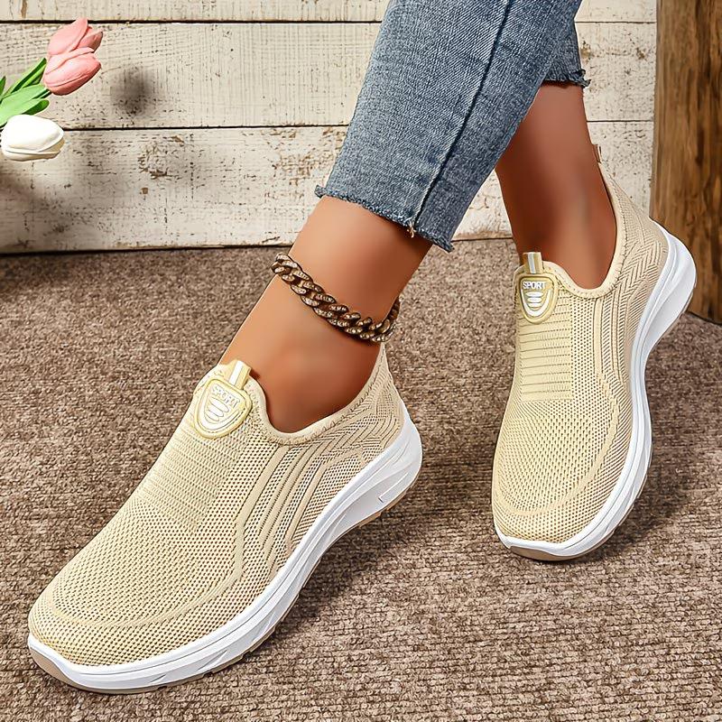 Women'S Casual Slip-On Sneakers, Non-Slip Soft and Comfortable, Mesh Knit Upper for Breathable Lightweight, Slip-Resistant and Durable, Women Shoes