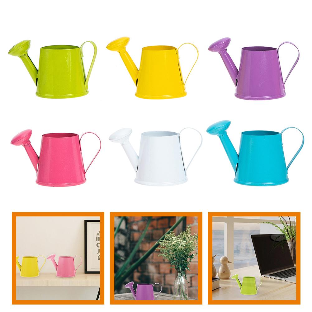 

6Pcs Handheld Iron Watering Cans Miniature Watering Pots Mini House Photography Props