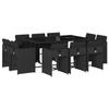 VidaXL Ensemble à manger de jardin 11 pcs coussins noir résine tressée 3277974
