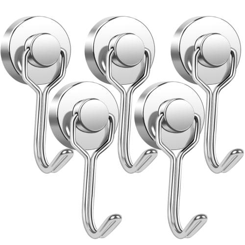 

BOCHUANG 5-Piece Magnetic Hooks, 20mm Diameter, Strong Neodymium Pins, 15kg Vertical Load Capacity, Wall Mount Hooks for Refrigerators, Kitchens, Offi