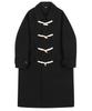 Trillion Unisex Balmacaan Duffle Long Coat (Black)