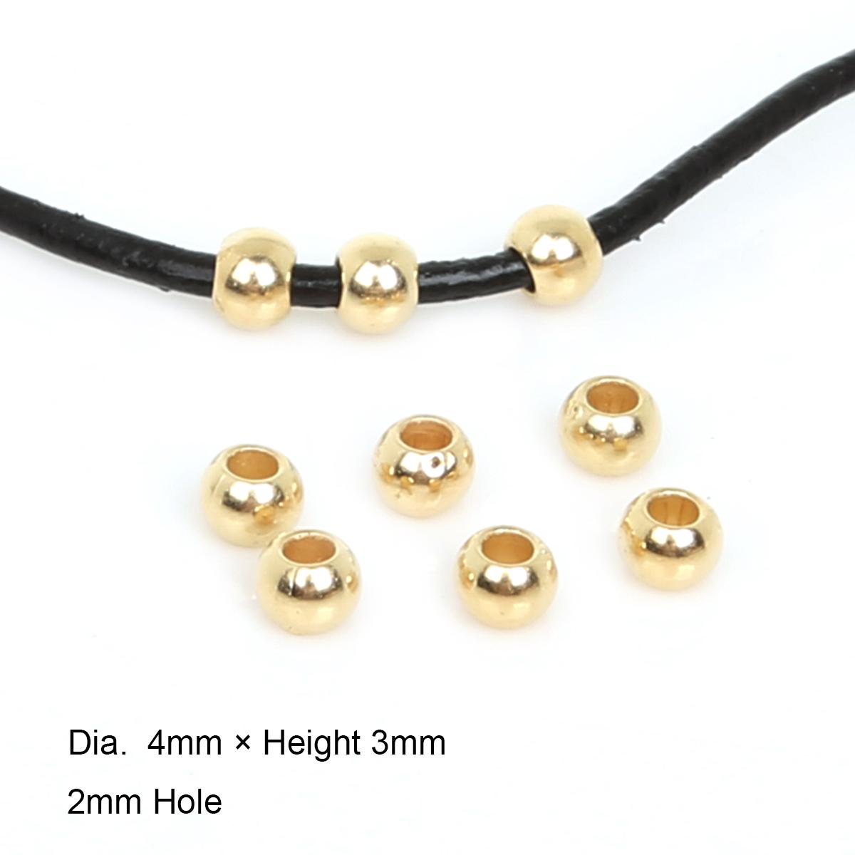 

30-300 шт. покрытые акрил пластик CCB круглые большие отверстия свободные бусины-разделители для изготовления браслетов DIY ювелирных изделий 4x3mm 300pcs золотой