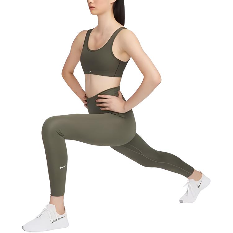 Nike Solid Color High Waist Slim Fit Training Pants Women bottoms Green DM7279-222