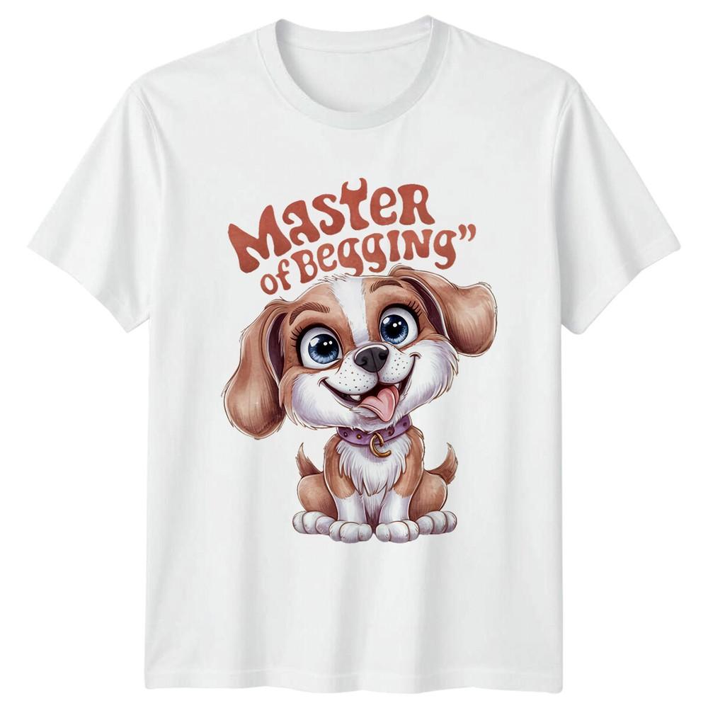 Master Of Begging Funny Dog TShirt Cute Pup Graphic Tee S