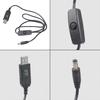 5V USB Charging Cable USB Male to DC5.5x2.1mm Male Plug with Switching Button for Electronics Like Routers and Fan