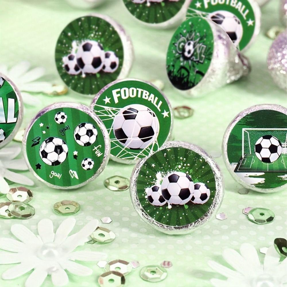 500Pcs Self-Adhesive Soccer Stickers Round Football Pattern Sealing Sticker  Party Decor