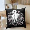 Cat Mysterious Divination Cushion Cover Pillow  Black Polyester Throw  Home Decoration