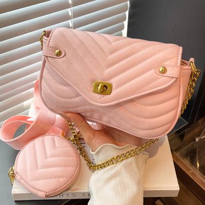 2025 Fashion Popular Women's Mother and Child Bag New Fashion Foreign Style Chain Shoulder Bag Texture Embroidery Thread Small Square Bag