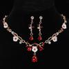 Elegant Crystal Rhinestone Bridal Jewelry Set: Alloy Flower Necklace & Earrings
