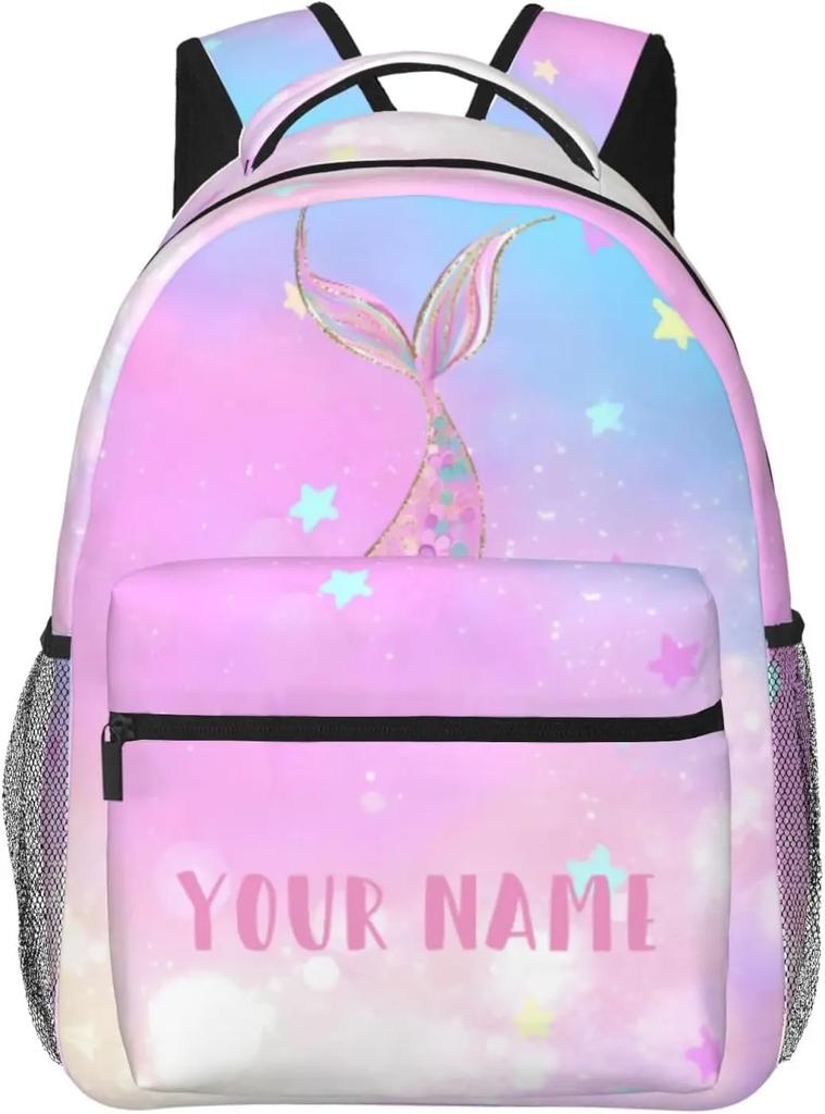Personalized Backpack for Custom Backpacks with Name for , Customized Fish Scales School Bookbag for Back To Sch