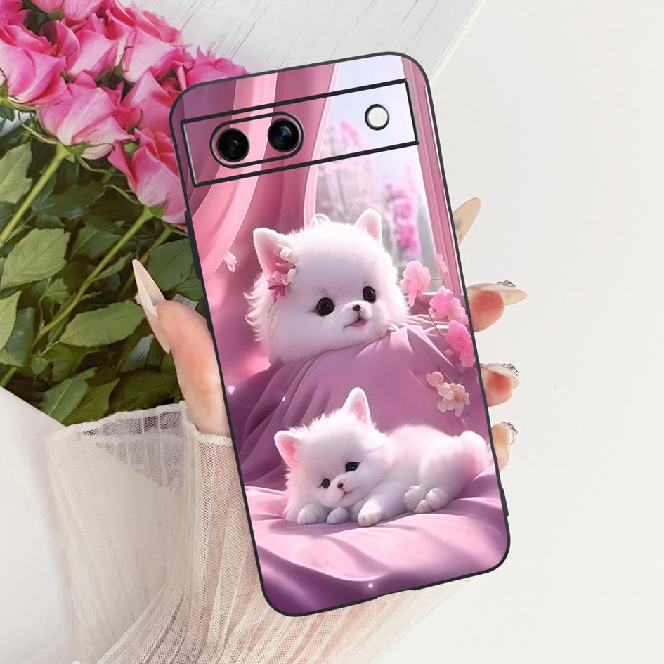

Pixel 8 Pro Case For Google Pixel 8A Cover Cute Cartoon Painted Soft Black Silicone Phone Case For Google Pixel 8 8Pro Protector Google Pixel 8