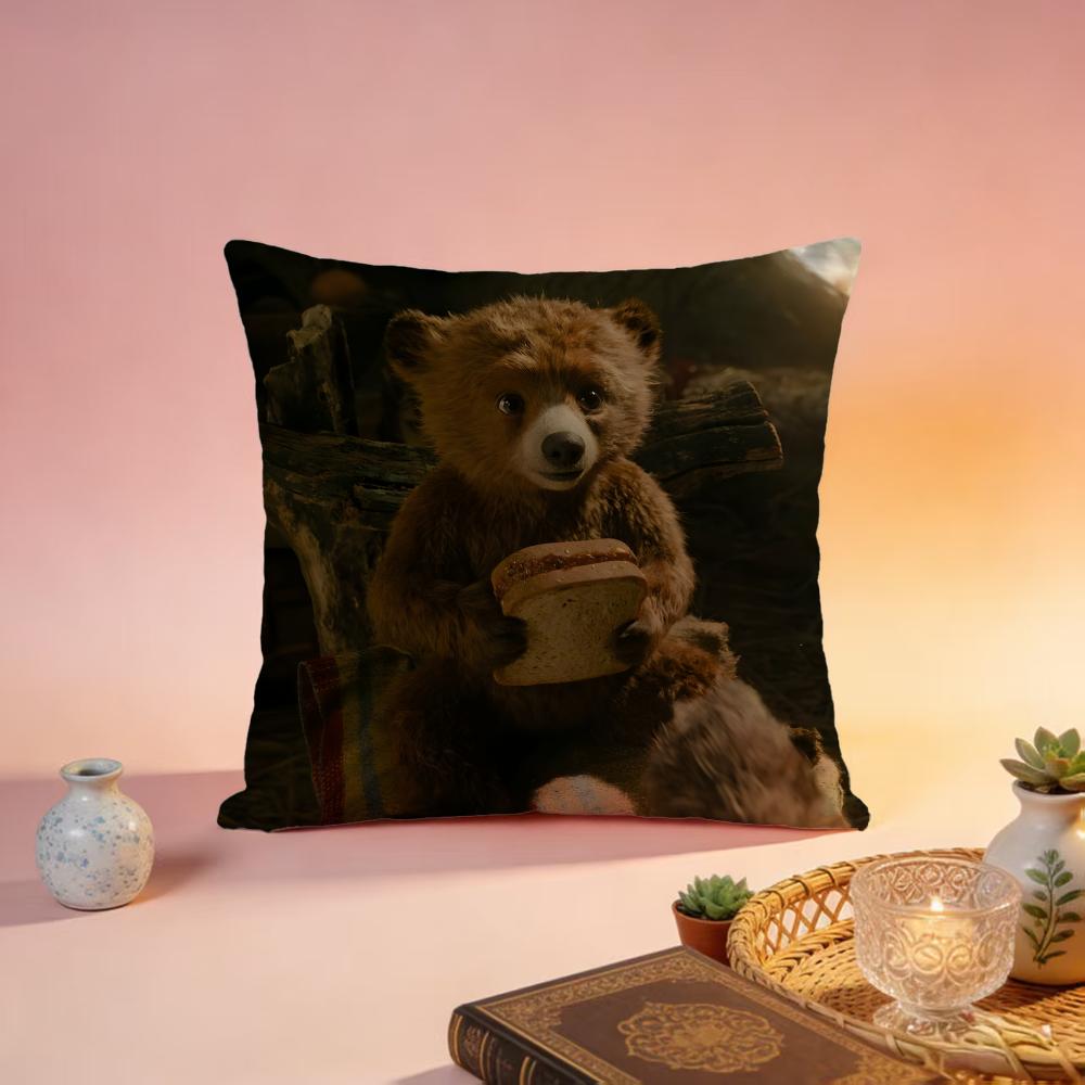 Fashion PPaddington Beared Cushion Cover Premium SkinFriendly Pillow Case MultiPurpose for Home Office Travel
