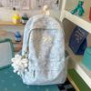 Schoolbag New Korean Version Ins Tie-dye Wind Fog Feeling Small Fresh Backpack Bow Print Primary School Bag Women's Backpack