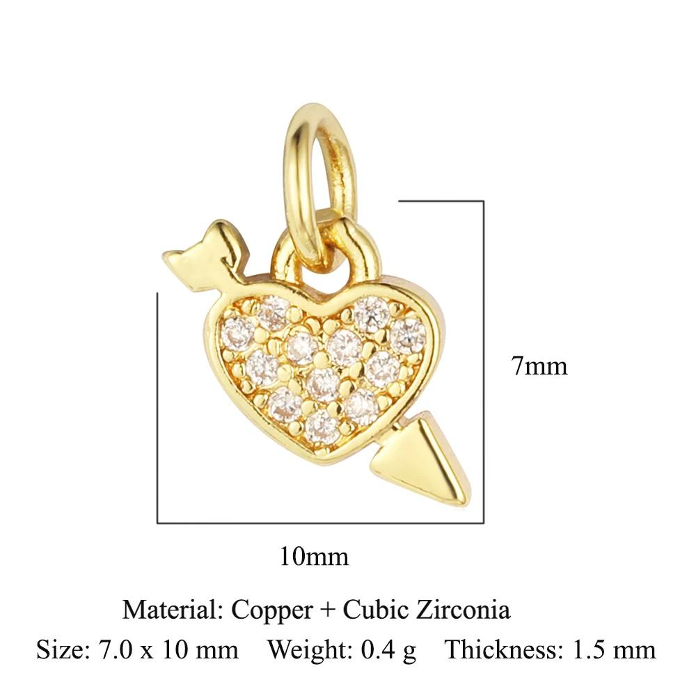 Bee Butterfly Copper Cubic Zirconia Heart Lock Love Charm Women Sun Star Necklace Pendant DIY Jewelry Charms