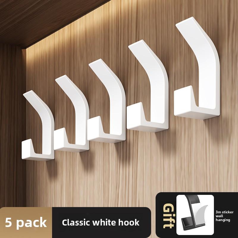 No Punching, High and Low Hooks, Viscose Behind the Door, Paste Hanging Clothes Rack, Wall Load-bearing Bathroom Storage, Adhesive Hook Wall Hanging