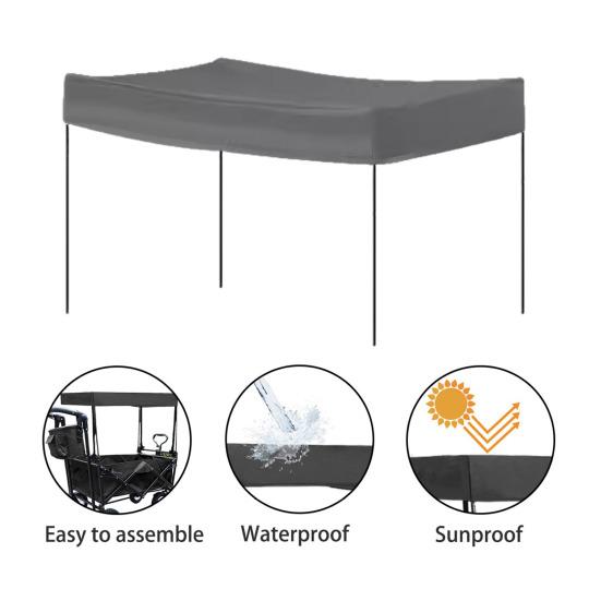 Wagon Canopy Rainproof Sunproof Wagon Cover Universal Simple Installation Outdoor Wagon Canopy Attachment Accessory