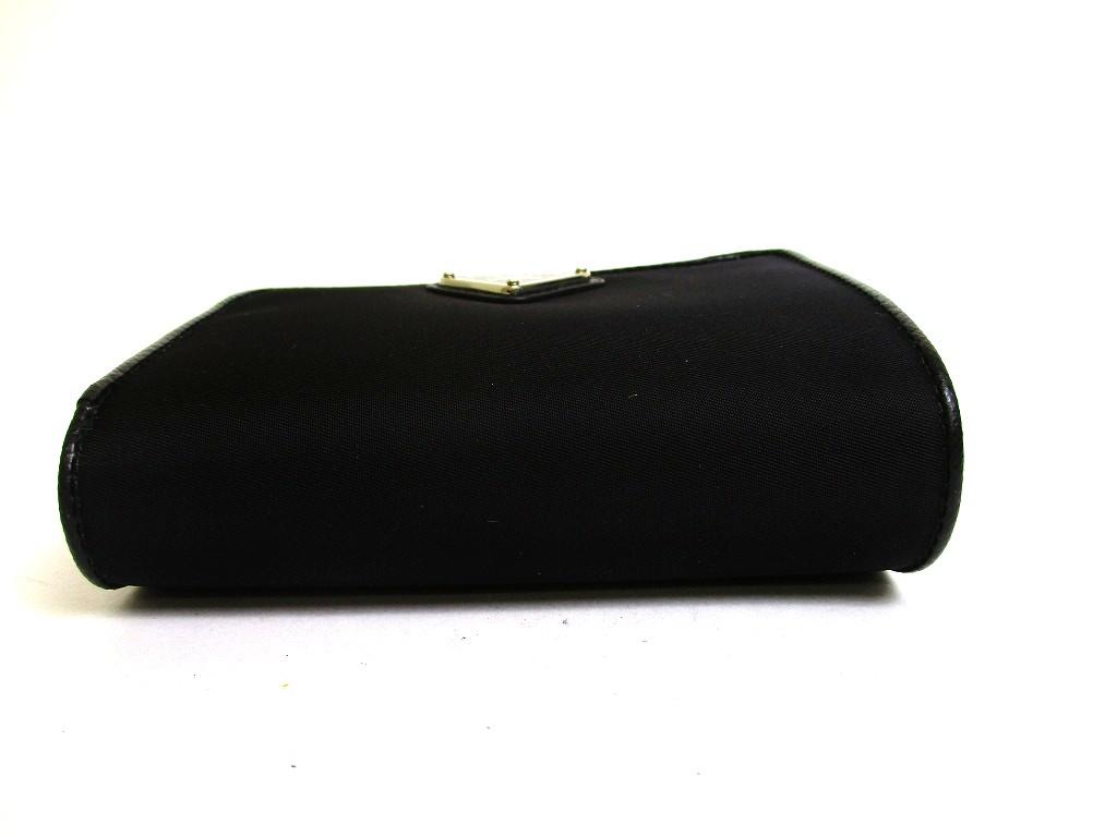 Authentic PRADA Black Nylon Saffiano Leather Bifold Wallet Compact Wallet #b246  Seller Refurbished