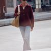 Fall and Winter New Women's Clothing Fashion Style Wool Blend Simple Loose Long Sleeves Polo Shirt Tops 2893160