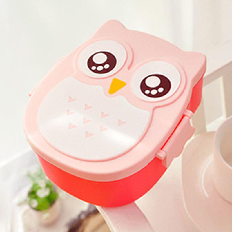 Adorable Owl Design Kids Bento Box With Premium Quality Materials And Utensils Included
