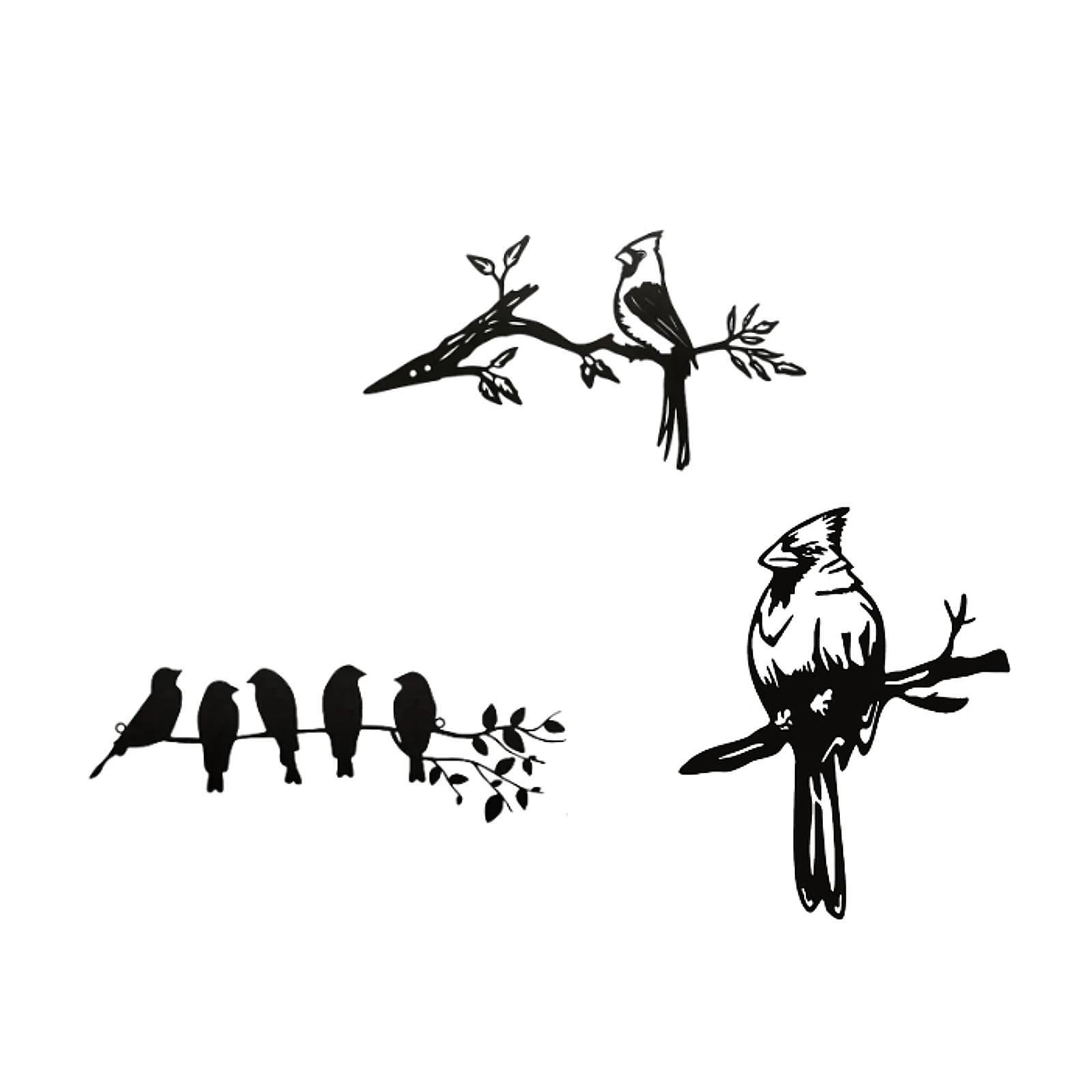 Metal Bird Decor Garden Statue Hallway Wall Art Decor Decoration Patio Entryway Metal Bird Silhouette Iron Sculpture Decoration 15.5x28cm