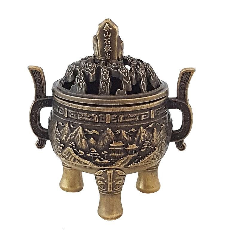 New New Alloy Incense Burner Hollow Out Four Legged Stick Holder Mini Sandalwood Censer Home Decoration