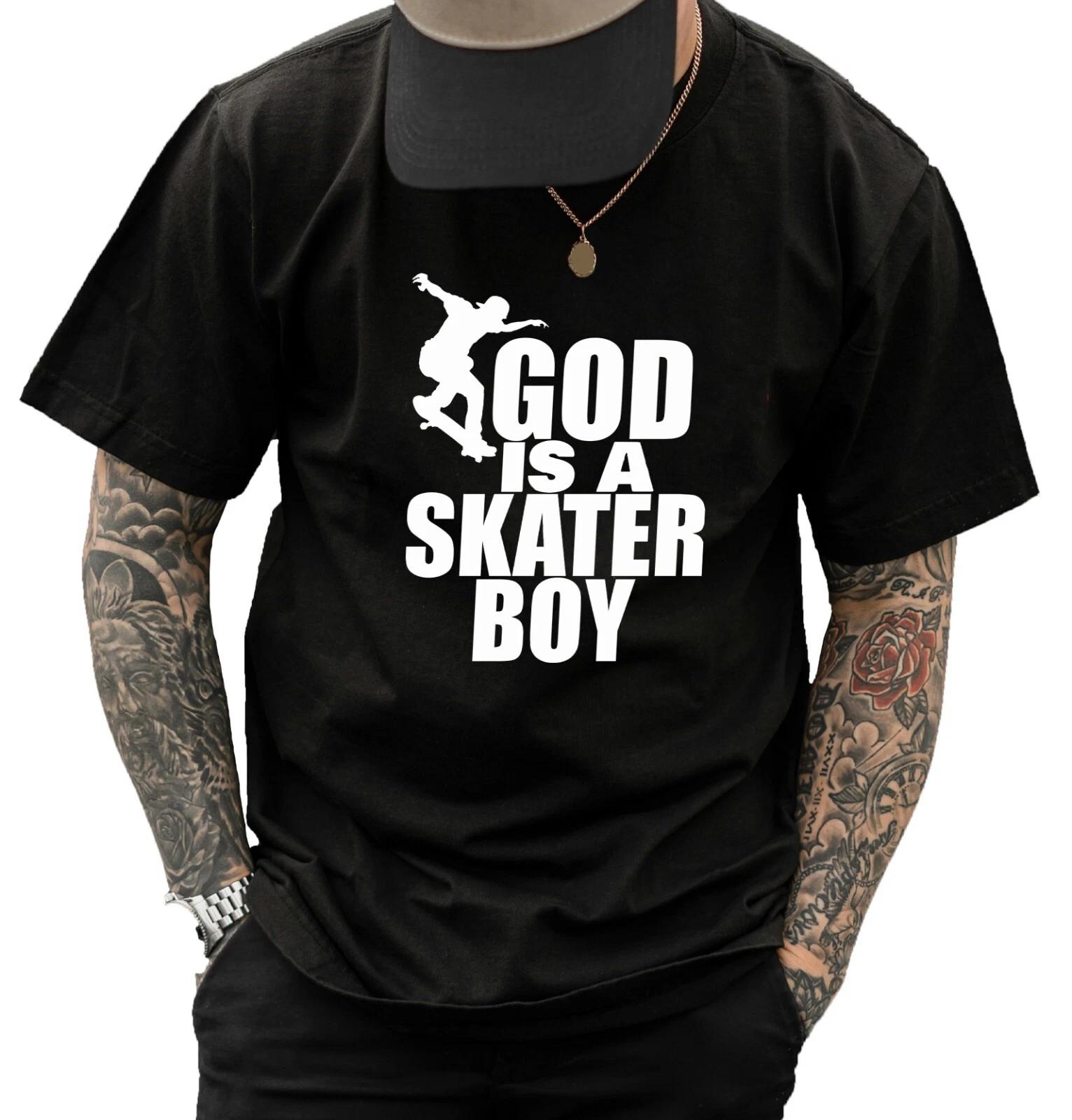 

God is A Skater Boy Unisex T Shirt - Summer Apparel Trendy Student Fashion Fun 2XL