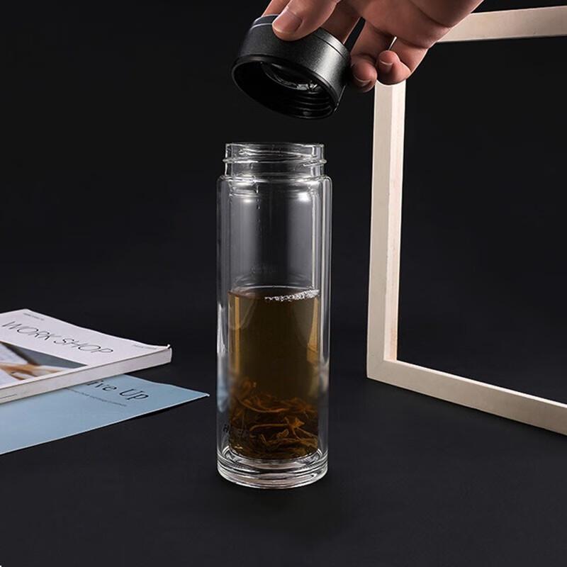 Haries 350mL Double-layer Glass Tea Bottle