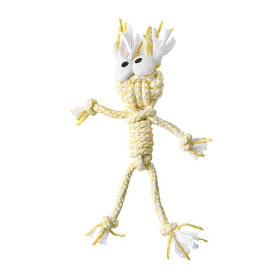 

Rope Dog Toy Rope Knot Doll Bite Resistant Chew Toy Interactive Tug of War Toy for Aggressive Chewers Dogs Teeth Cleaning жёлтый