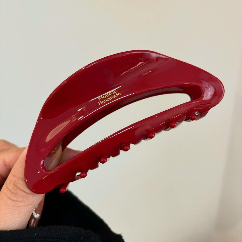 Rote Helle Kleine Acetat-Haarklammern Französische Haarnadel Retro-Stil Roter Haarclip Süße Gebrochene Trendige Haarclips Spangen Damen