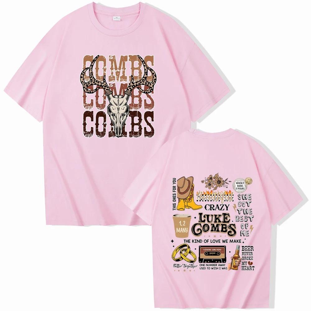 Western Luke Combs Country Music T-Shirts Man Woman Harajuku O-Neck Short Sleeve Anime Shirts Fans Gift