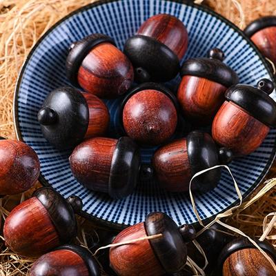 Durable Outdoor Acorn Shape Medicine Pill Box Granule Storage Box Medicine Tablet Container Mini Sandalwood Rescue Pill Case