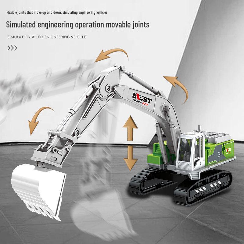 Children's Alloy Construction Vehicle Set - Dump Truck, Mixer, Tanker, Bulldozer, Crane, Excavator