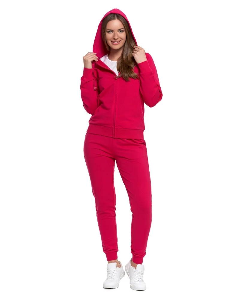 Women's Cotton Hooded Sweatshirt with Zipper, Soft, Fashionable, MORAJ L PINK